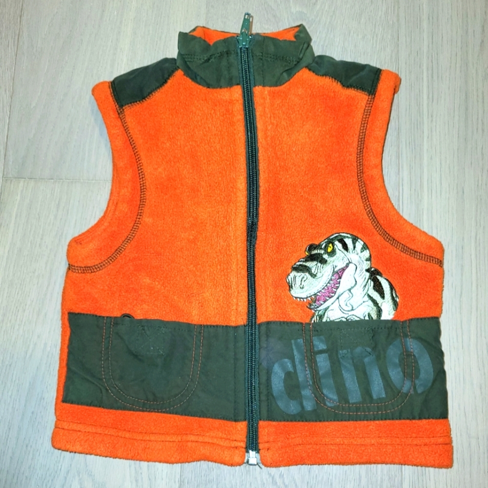 Kids Play fleece vest with Dinosaur embroidery Size 3T